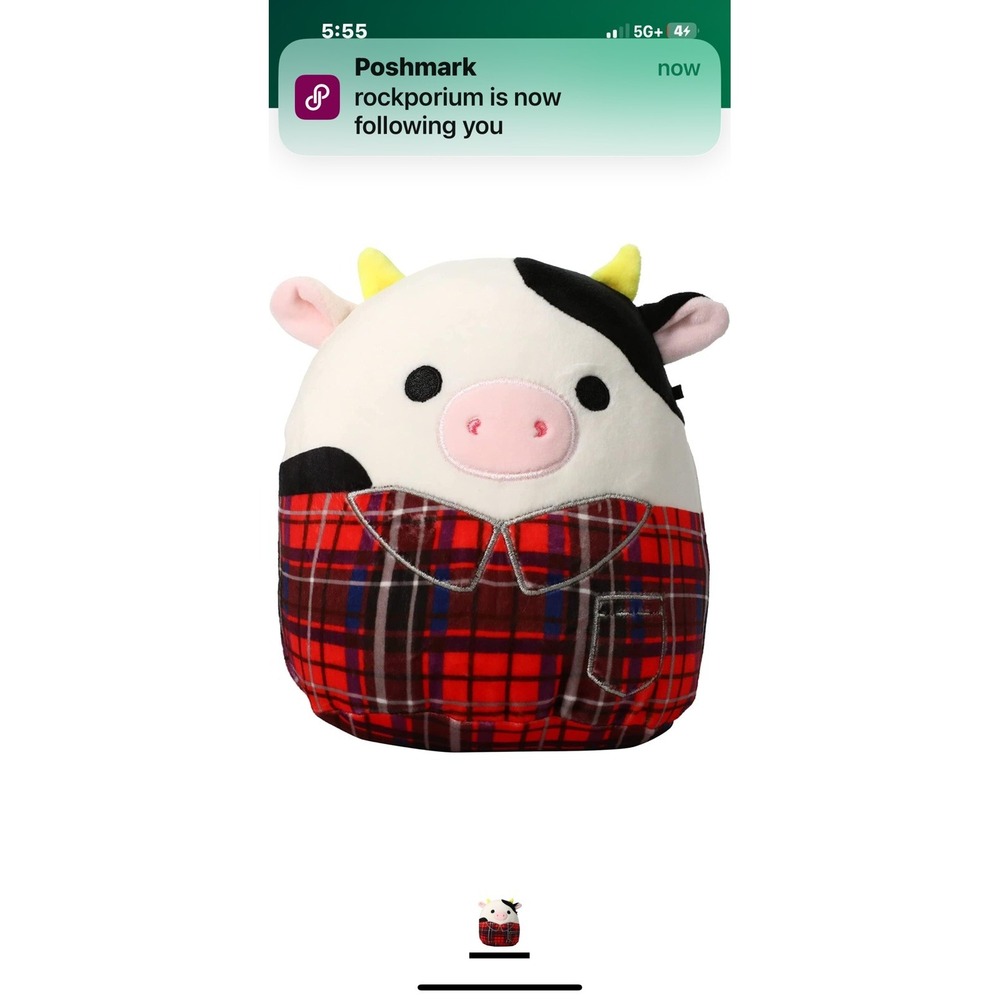 Christmas Connor‎ Cow Squishmallow Plaid Cow Plush